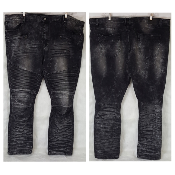 Blue Stitch Other - Blue Stitch Black Moto Jeans Big & Tall